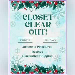 Closet Clear Out - Ask me to Price Drop AND Receive Discounted Shipping!